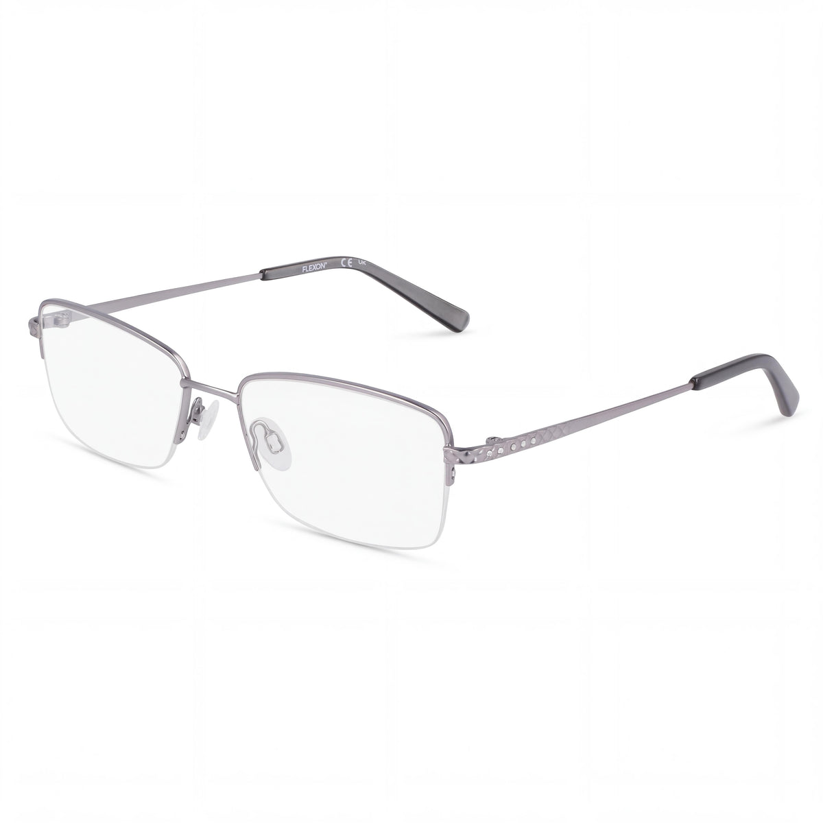 Flexon W3043 Gray Rectangle Eyeglasses Unisex, 54mm, Photo 1