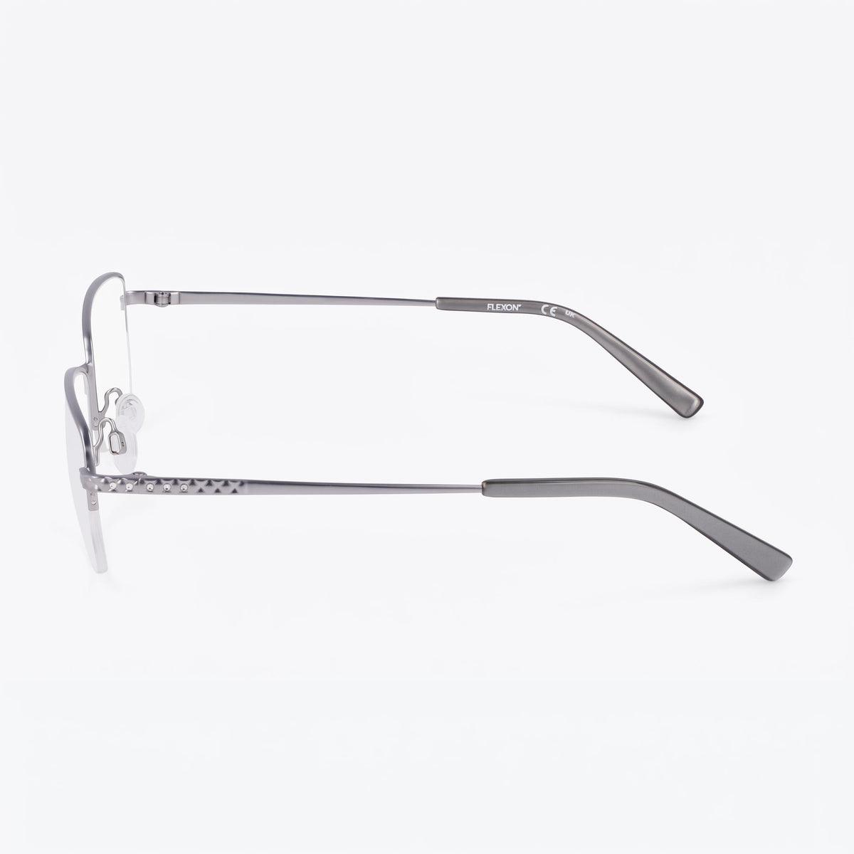 Flexon W3043 Satin Light Gunmetal Rectangle Eyeglasses Unisex, 54mm, Photo 3