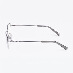 Flexon W3043 Rectangle Eyeglasses Unisex — side view, Silver Metal temples