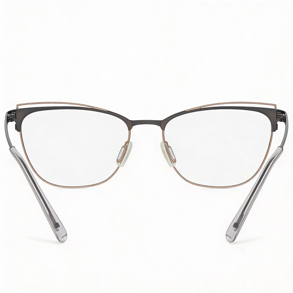 Flexon W3100 Cat Eye Eyeglasses Women — side view, Gray Acetate temples
