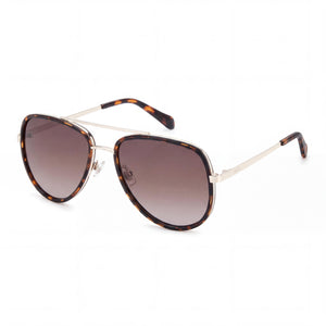 Fossil 2147/G/S Havana Aviator Sunglasses for Women, Brown Shaded lens