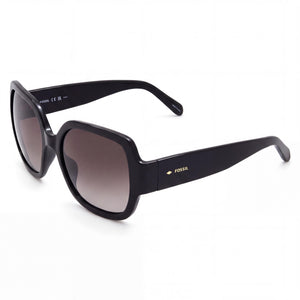 Fossil 3151/G/S Black/Brown Square Sunglasses for Women, Brown lens