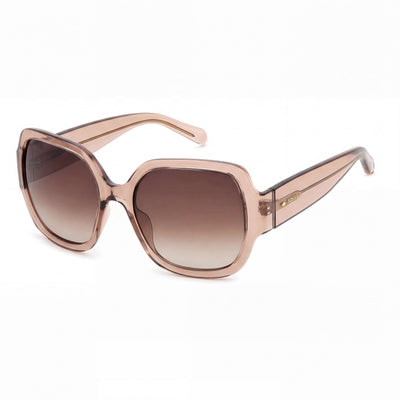 Fossil 3151/G/S Brown Square Sunglasses for Women, Crystal Beige lens