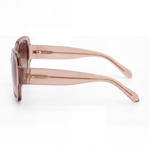 Fossil 3151/G/S Square Sunglasses Women — side view, Non-Polarized Crystal Beige lens