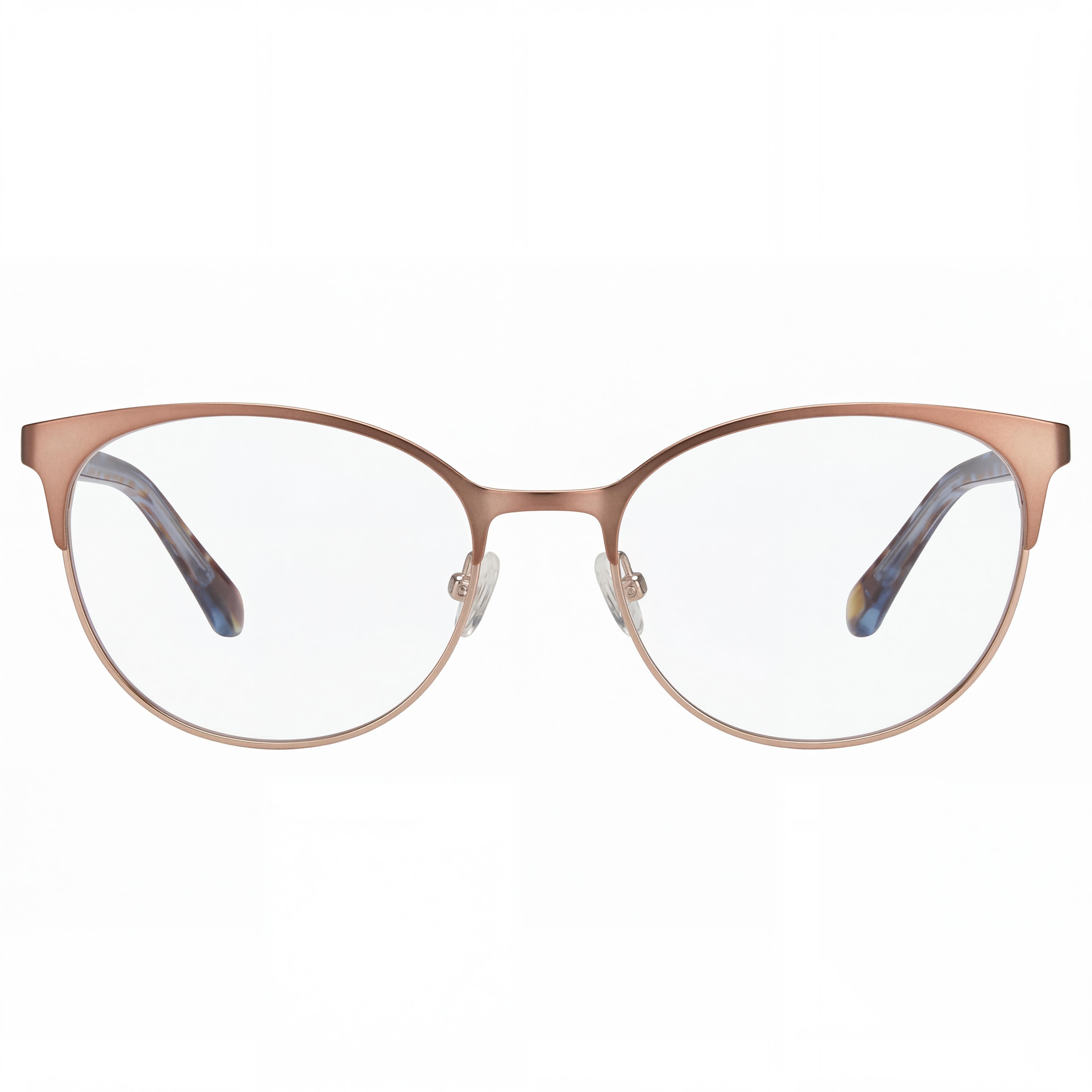Fossil 7041 Brown Round Eyeglasses for Women, Stainless Steel 52mm, Photo 2