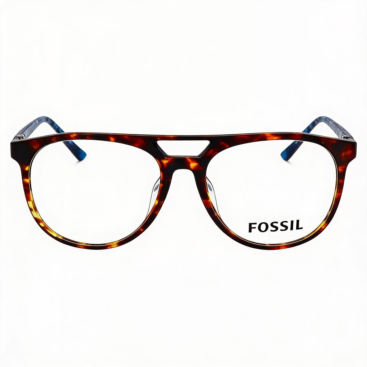 Fossil 7054 Dark Havana Aviator Eyeglasses Unisex, Acetate 53mm, Photo 2
