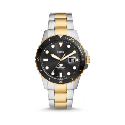 Fossil Blue FS6078 Black Dial Stainless Steel Men's Watch, 42mm