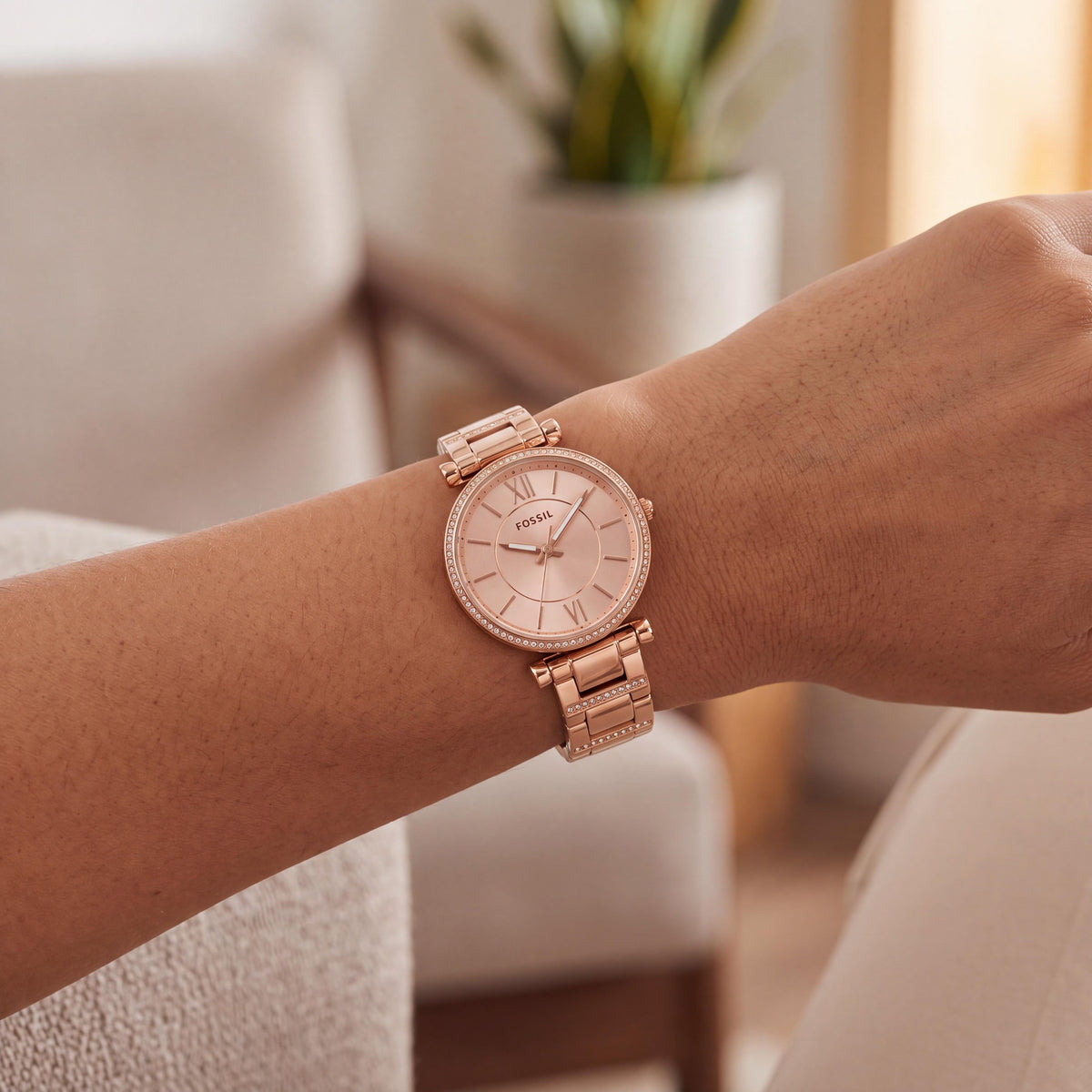 Fossil Carlie ES4301 Gold Watch for Women, 35mm, Photo 3