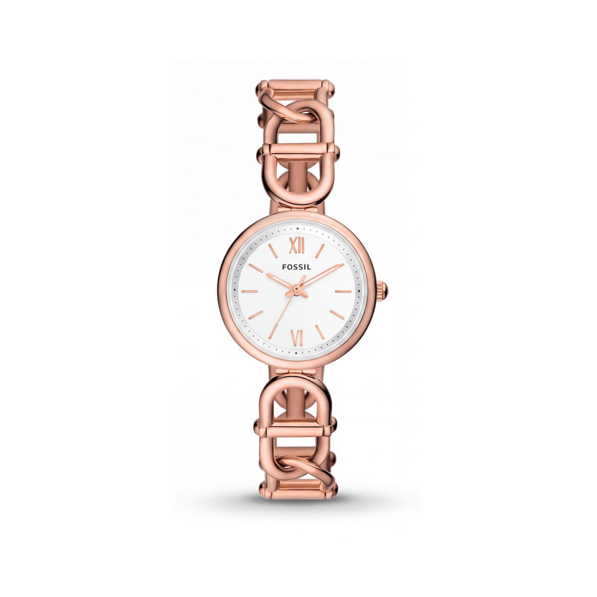 Reloj Fossil Carlie para mujer de acero inoxidable en oro rosa, 30 mm, con segundero y números romanos, Photo 1