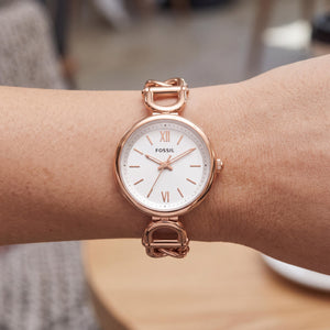 Fossil Carlie ES5273 Women's Watch — wrist wear, Stainless Steel band concert nights and city outings