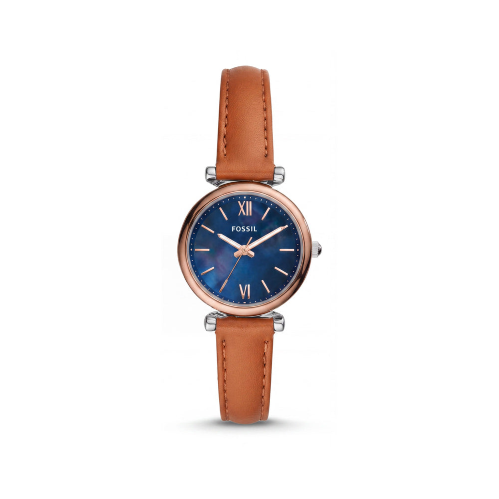 Fossil Carlie Mini ES5343 Gold Leather Women's Watch, 28mm
