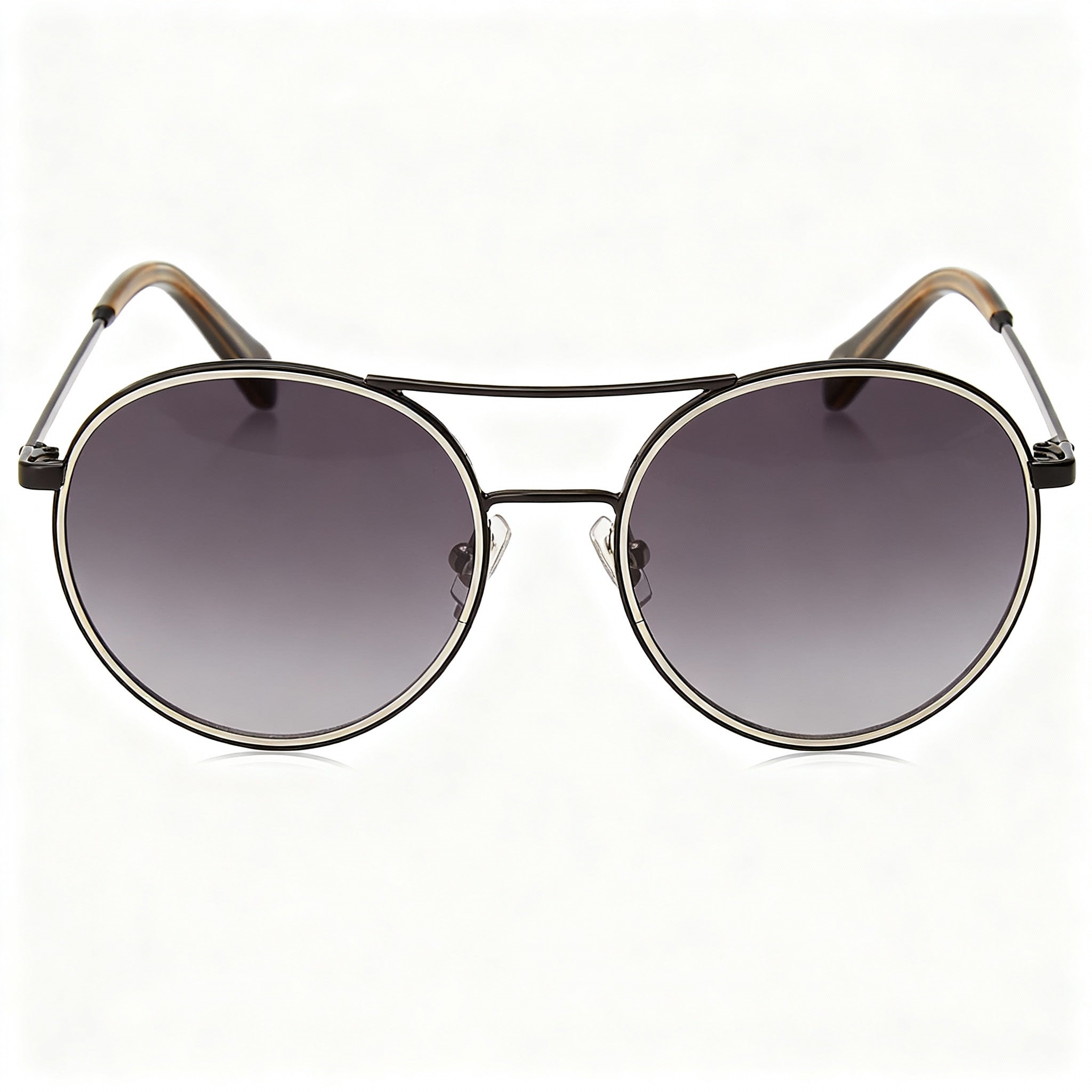 Gafas de sol Fossil Casual redondas de acero de aleación negras para mujer, Photo 2