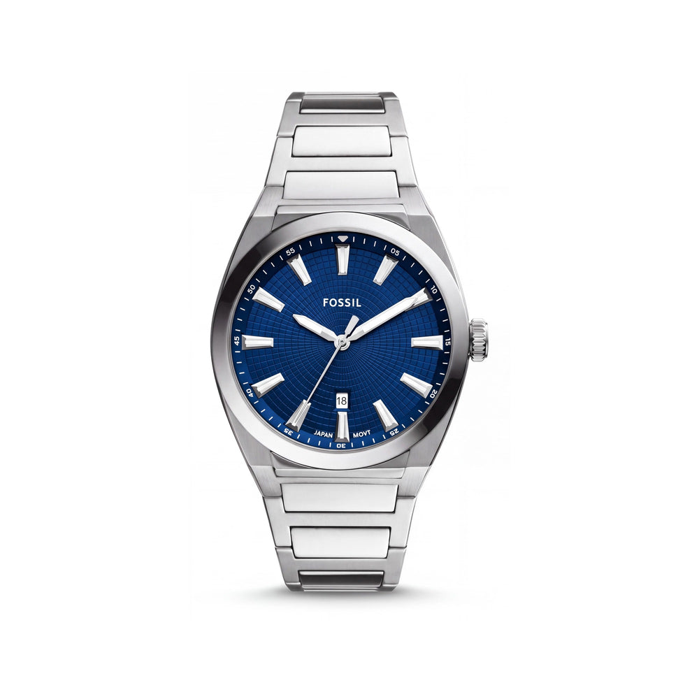 Fossil Everett FS5822 Silver Stainless Steel Unisex Watch, 42mm