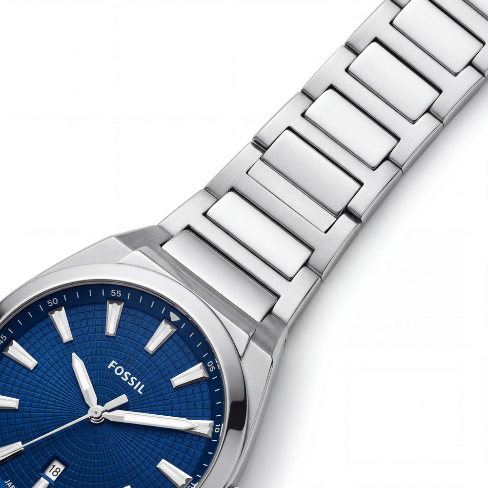 Fossil Everett FS5822 Unisex Watch — side view, Stainless Steel case 42mm