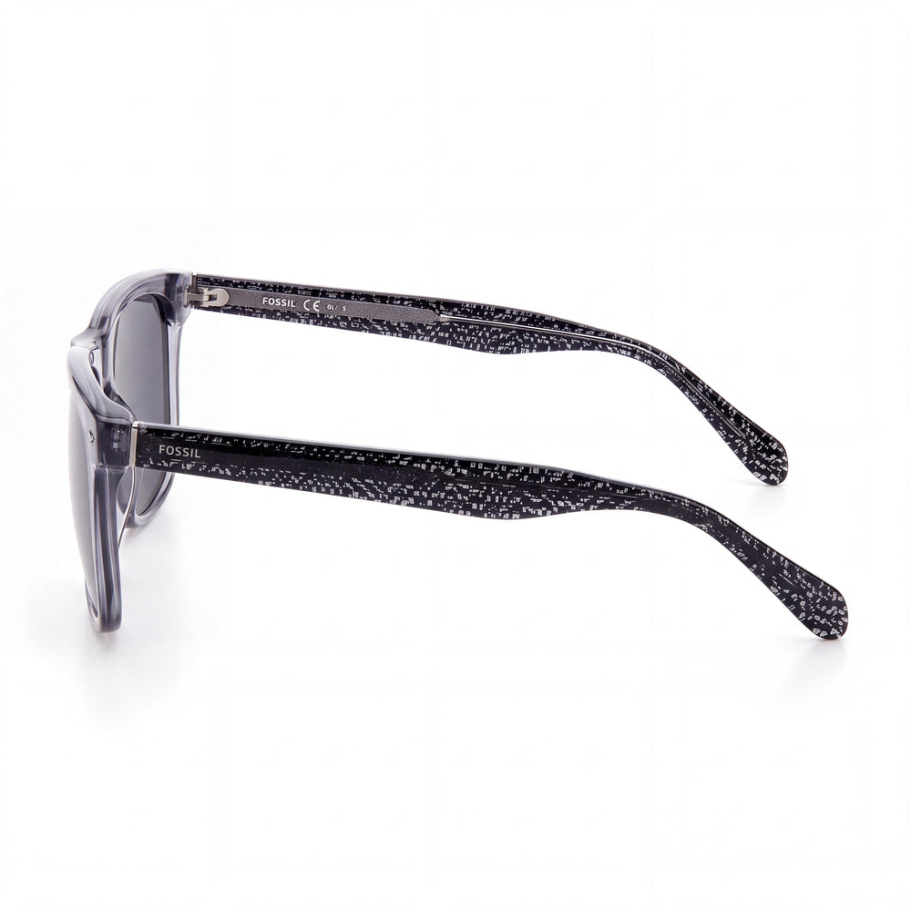 Fossil FOS 2062/S Rectangle Sunglasses Unisex — side view, Non-Polarized Grey lens