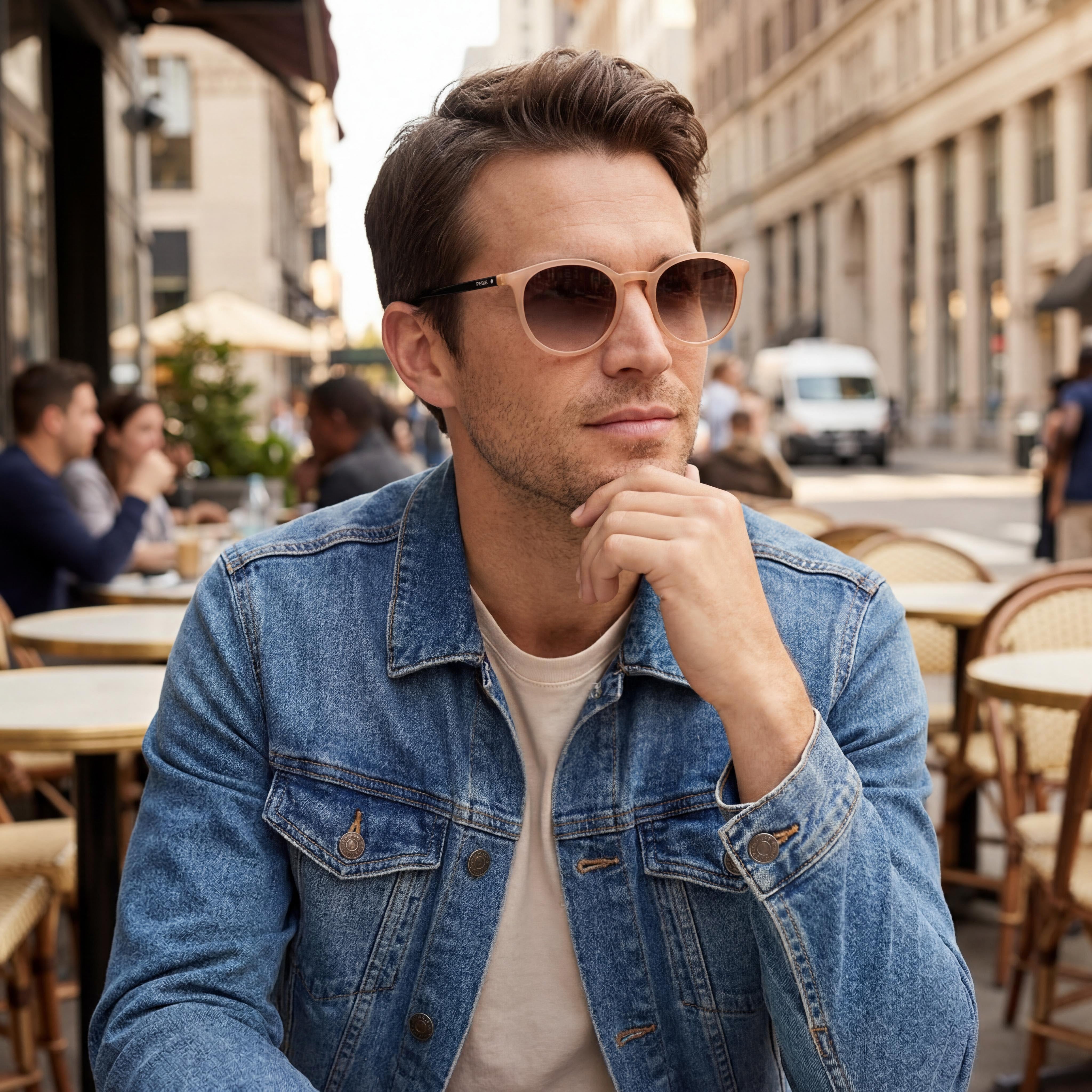 Fossil Fos 3092/S Pear Pink Round Gradient Sunglasses for Men, 50mm, Photo 4