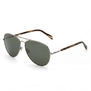 Fossil Fos 3104/G/S Ruthenium Aviator Sunglasses for Unisex, Clear lens