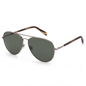 Fossil Fos 3104/G/S Ruthenium Aviator Sunglasses for Unisex, Clear lens