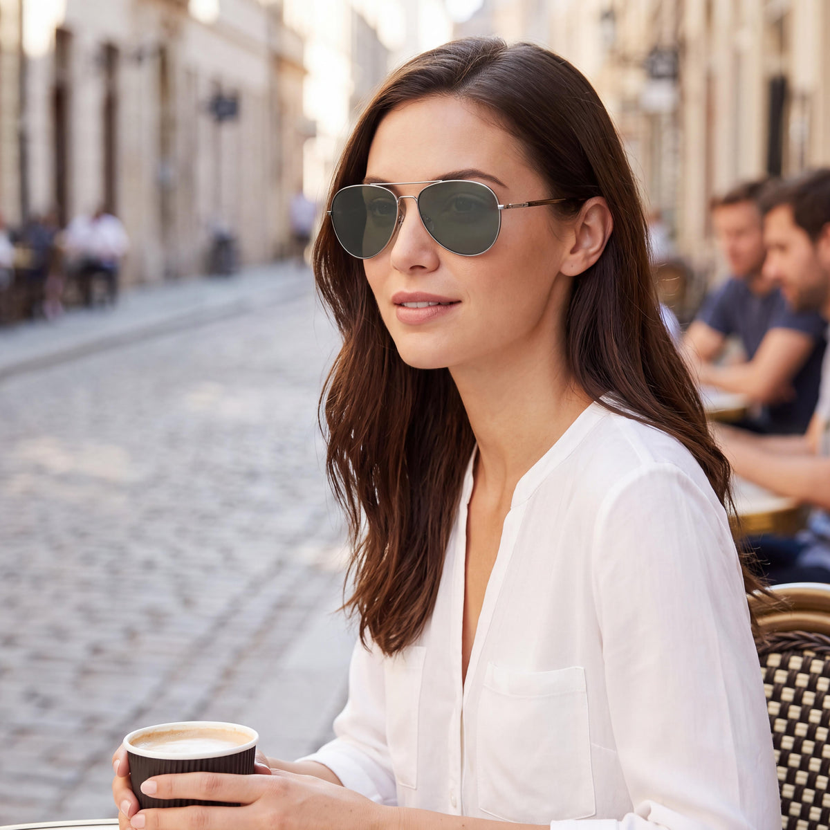 Gafas de sol unisex Fossil 3104/G/S de acero inoxidable, color rutenio, 61 mm, Photo 4