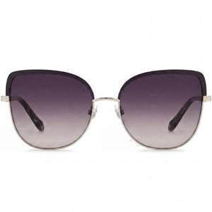 Fossil Fos 3126/G/S Butterfly Sunglasses for Women — front view, Stainless Steel frame