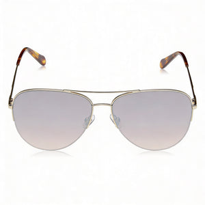 Fossil FOS 3137/G/S Aviator Sunglasses for Women — front view, Stainless Steel frame