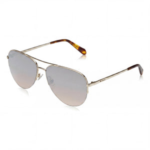 Fossil FOS 3137/G/S Gold Aviator Sunglasses for Women, Gradient Light Gold Mirror lens