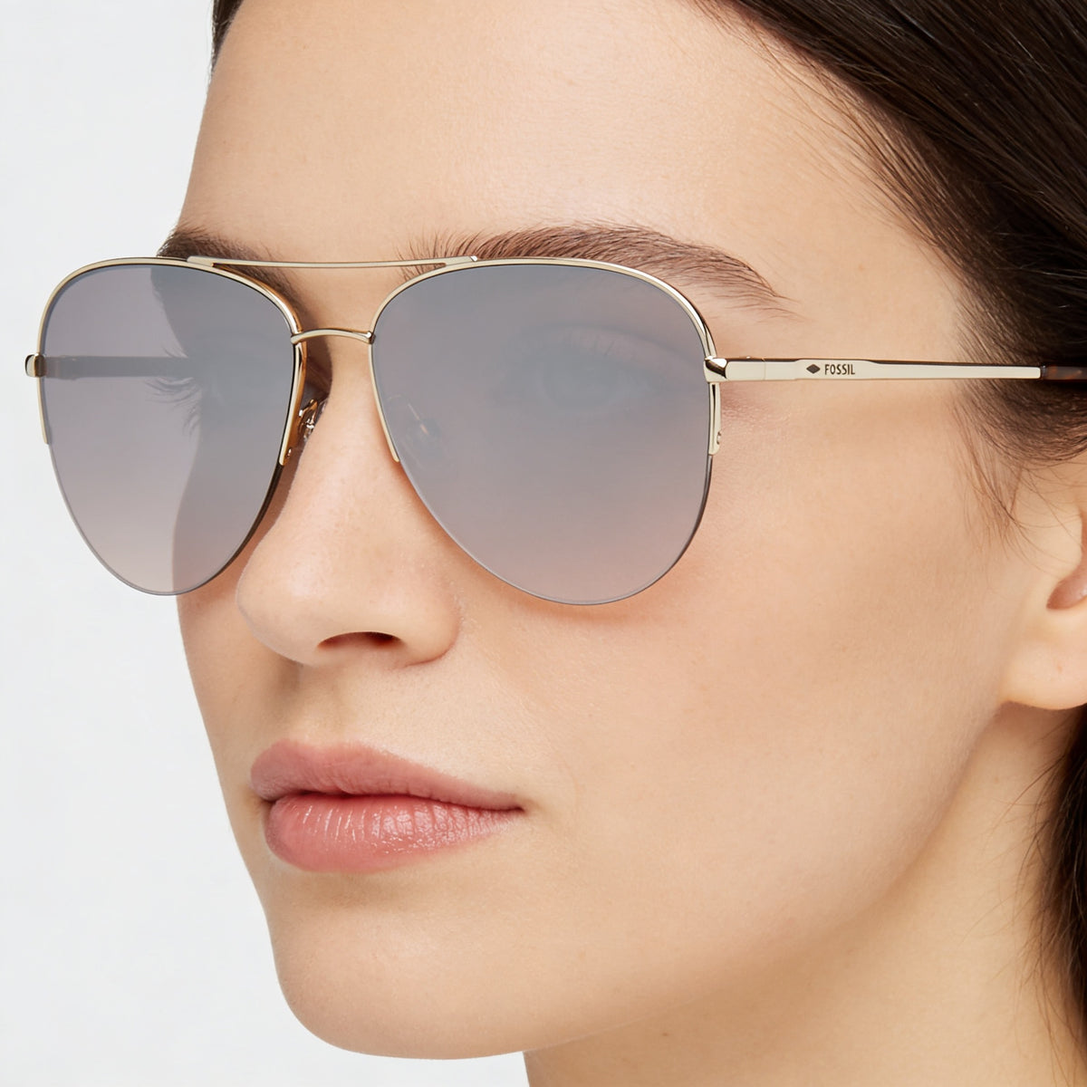 Gafas de sol Fossil FOS 3137/G/S de aviador para mujer, oro claro, 58 mm, Photo 4