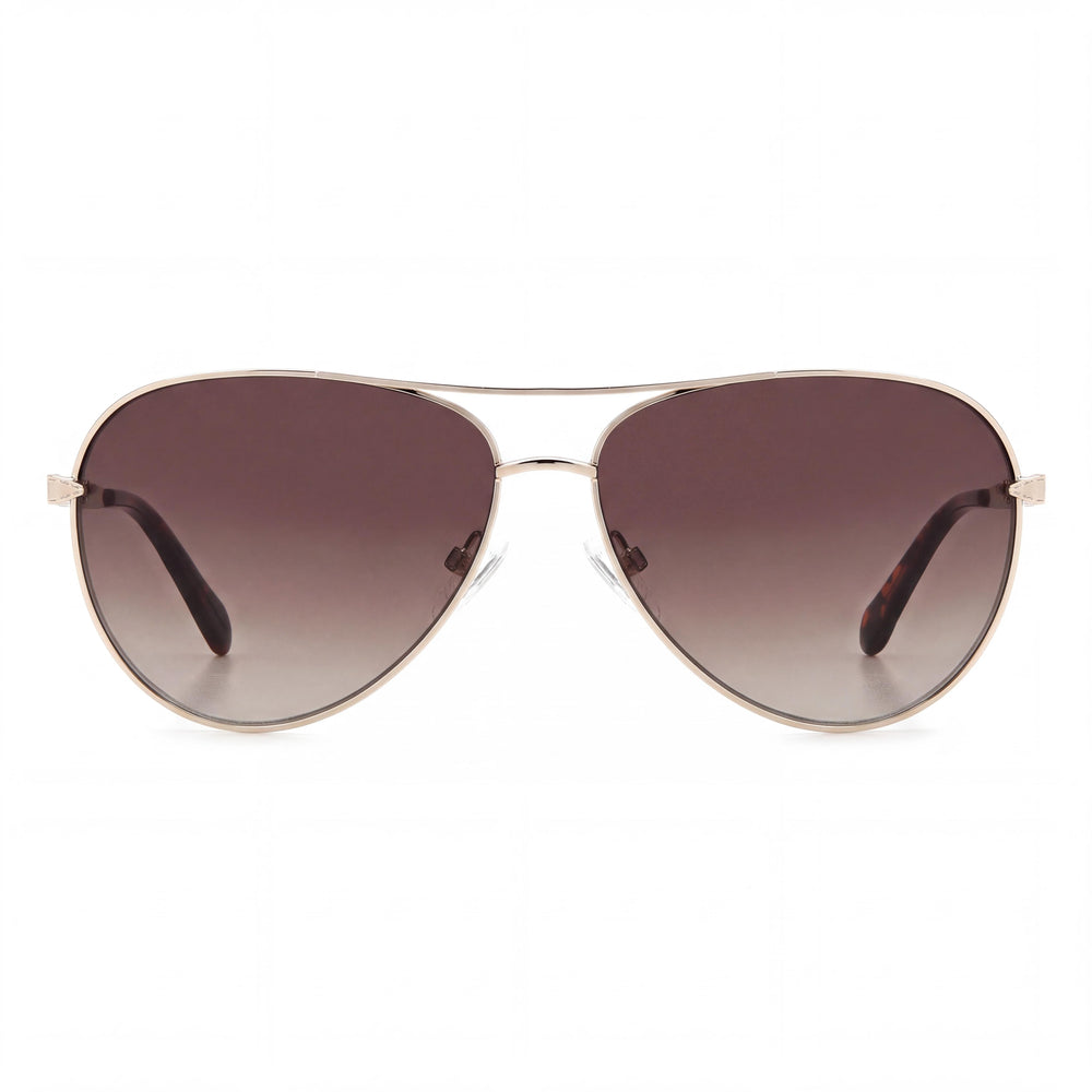 Fossil Fos 3141/G/S Aviator Sunglasses for Women — front view, Stainless Steel frame