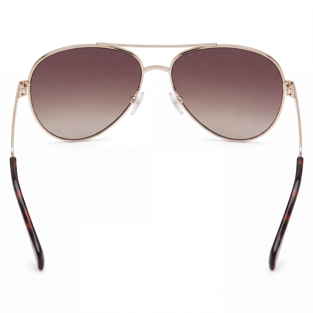 Fossil Fos 3141/G/S Aviator Sunglasses Women — side view, Non-Polarized Light Gold lens