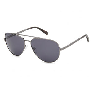 Fossil FOS 3144/G/S Silver Pilot Sunglasses for Men, Grey lens