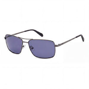 Fossil Fos 3161/G/S Silver Rectangle Sunglasses for Women, Blue lens
