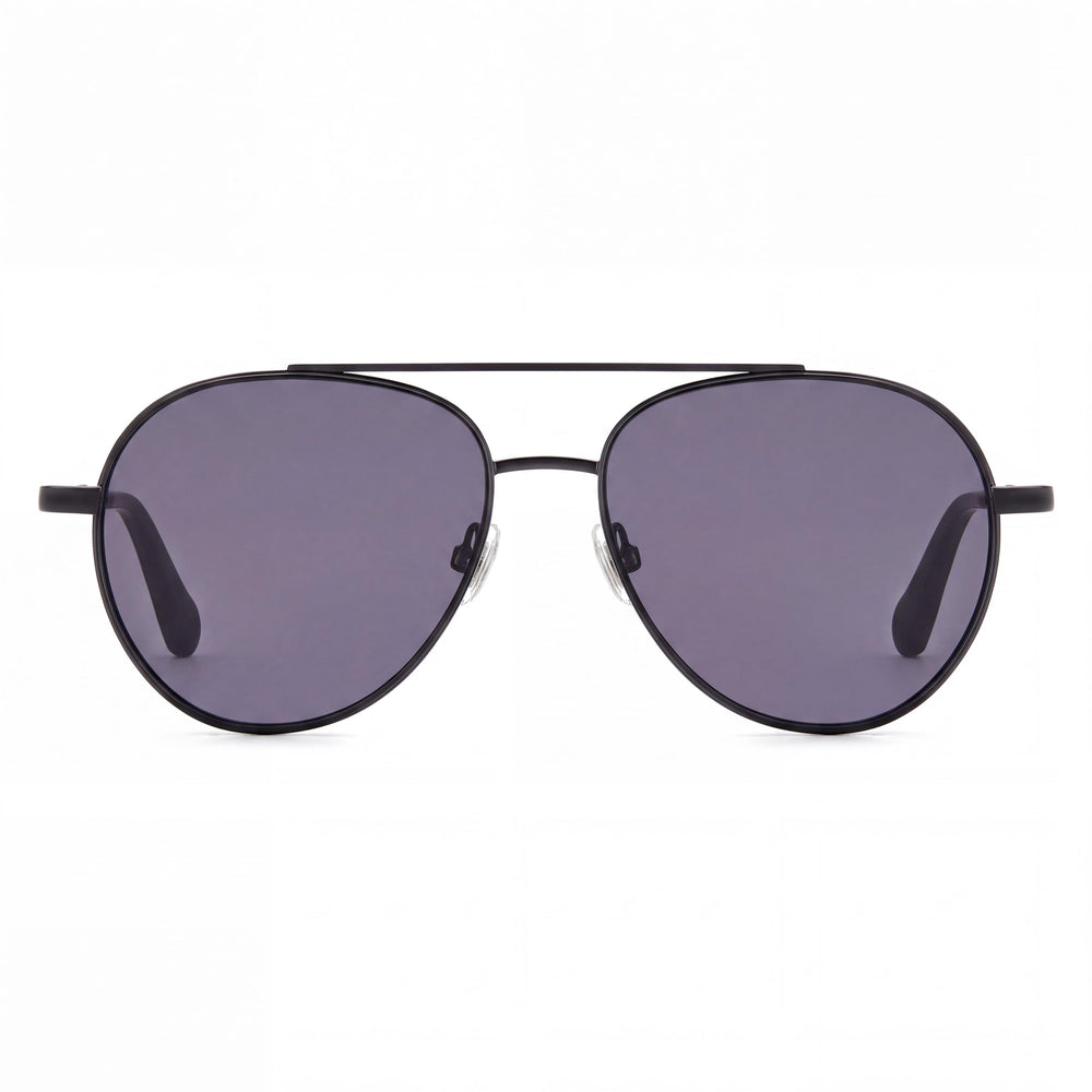 Fossil Fos 3171/G/S Pilot Aviator Sunglasses for Women — front view, Stainless Steel frame
