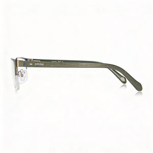 Fossil Fos 6024 Rectangle Eyeglasses for Men — front view, Stainless Steel