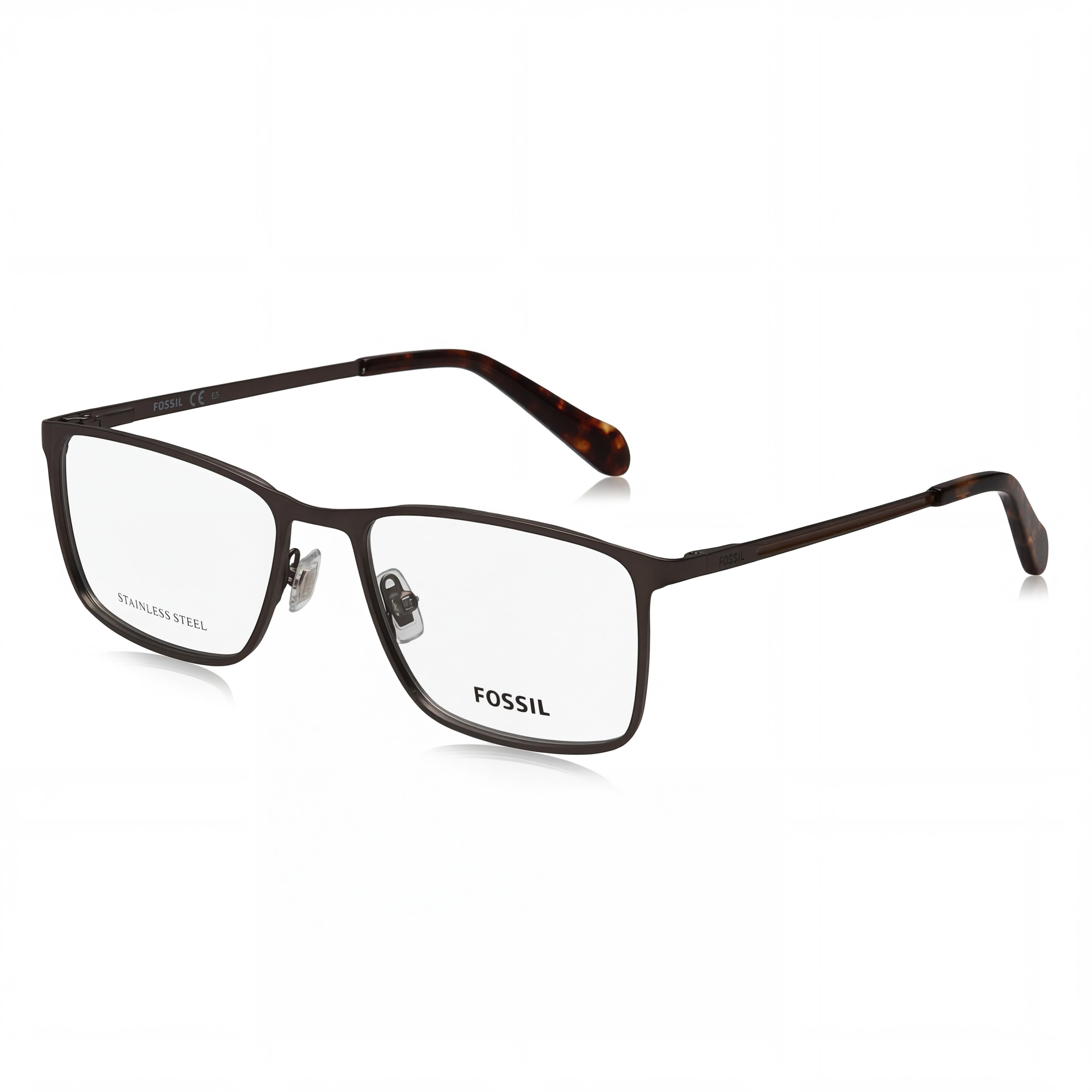 Gafas de sol unisex Fossil FOS 7091/G con montura de acero inoxidable en tono oscuro y lentes de policarbonato no polarizado de 53 mm., Photo 1
