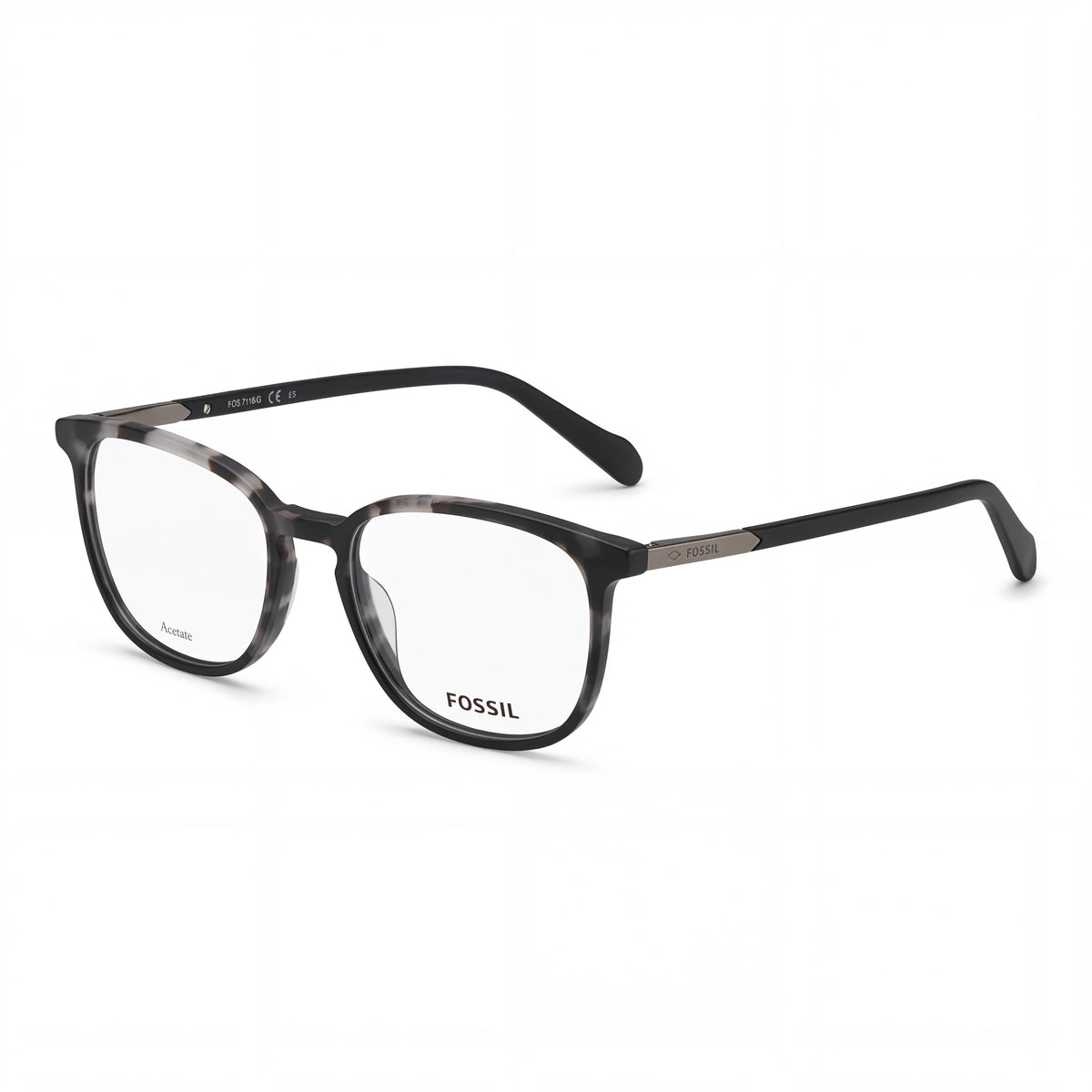 Fossil Fos 7116/G Grey Ruth Square Eyeglasses for Men, Plastic 52mm, Photo 1