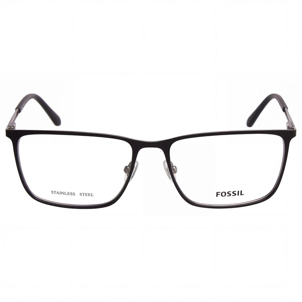 Fossil FOS 7129 Rectangle Eyeglasses for Men — front view, Alloy Steel
