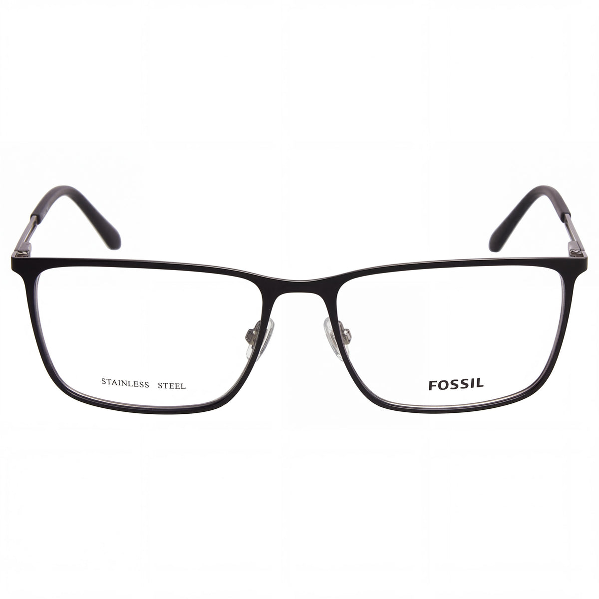 Lentes rectangulares de acero de aleación Fossil FOS 7129 negros para hombre, Photo 2
