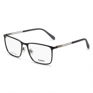Fossil FOS 7129 Black Rectangle Eyeglasses for Men, Alloy Steel frame