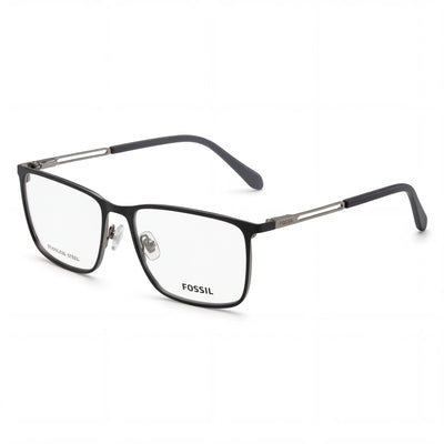 Fossil FOS 7129 Black Rectangle Eyeglasses for Men, Alloy Steel frame