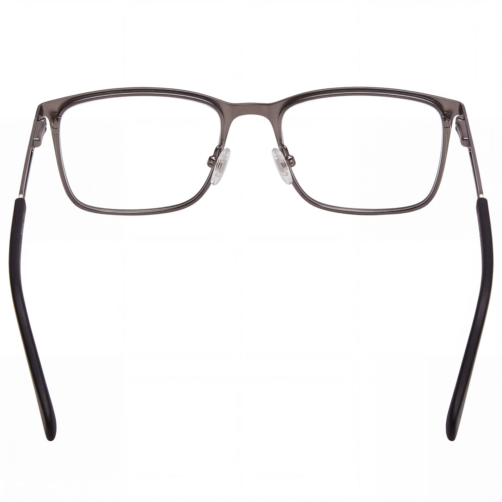 Fossil FOS 7129 Rectangle Eyeglasses Men — side view, Black Alloy Steel temples