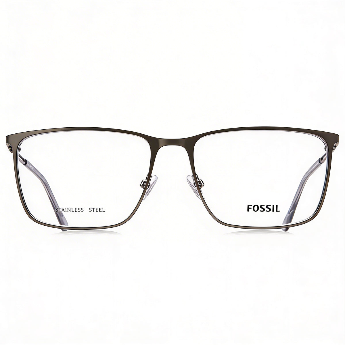 Fossil Fos 7129 Silver Rectangle Eyeglasses for Men, Alloy Steel 55mm, Photo 2