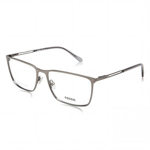 Fossil Fos 7129 Silver Rectangle Eyeglasses for Men, Alloy Steel frame
