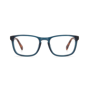 Fossil Fos 7160 Rectangle Eyeglasses for Men — front view, Plastic