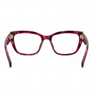 Fossil Fos 7172 Rectangle Eyeglasses Women — side view, Red Havana temples