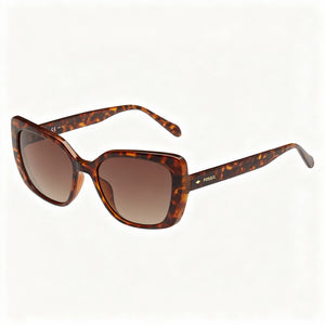 Fossil FOS3143S09N4 Havana Brown Rectangle Sunglasses for Women, Brown Shaded lens