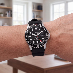 Fossil FS6036 Men's Watch — side view, Stainless Steel case 46mm