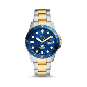Fossil FS6077 Blue Dial Stainless Steel Men's Watch, 42mm