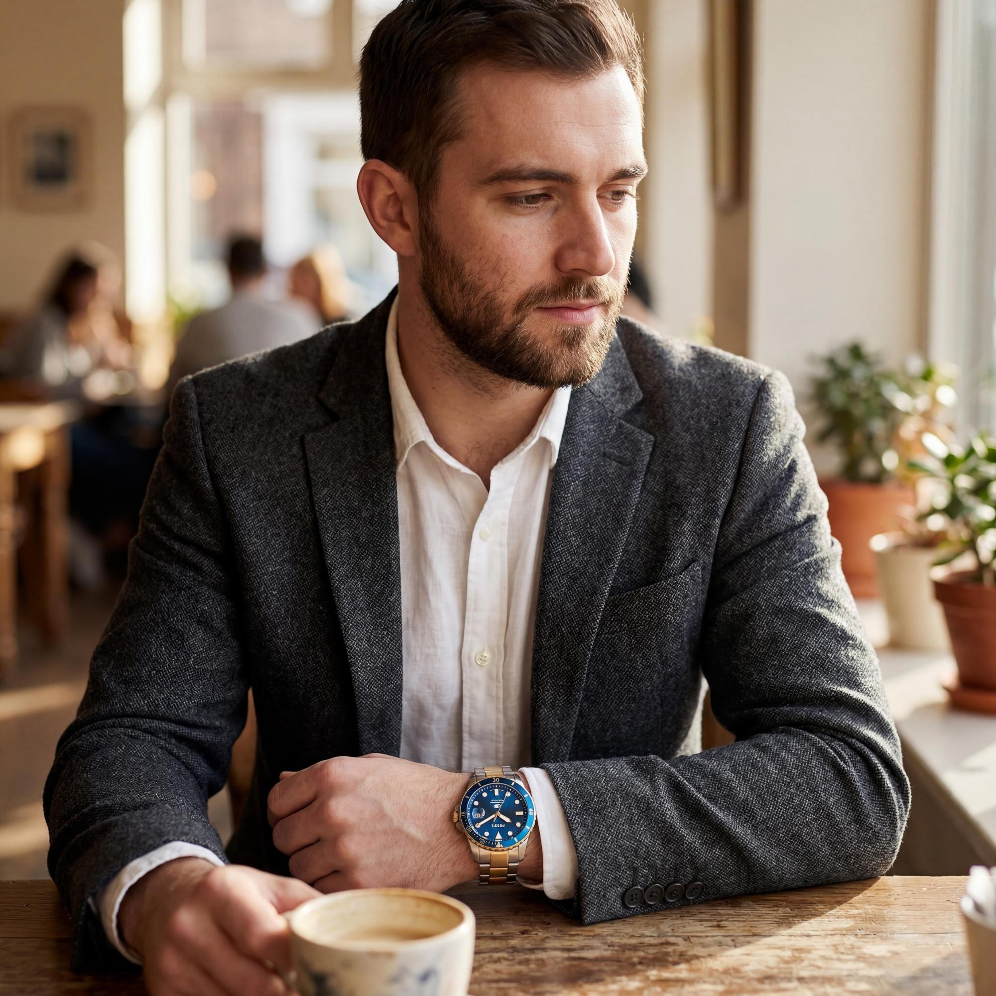 Fossil FS6077 Men's Watch, Blue Dial Stainless Steel 42mm, Photo 4