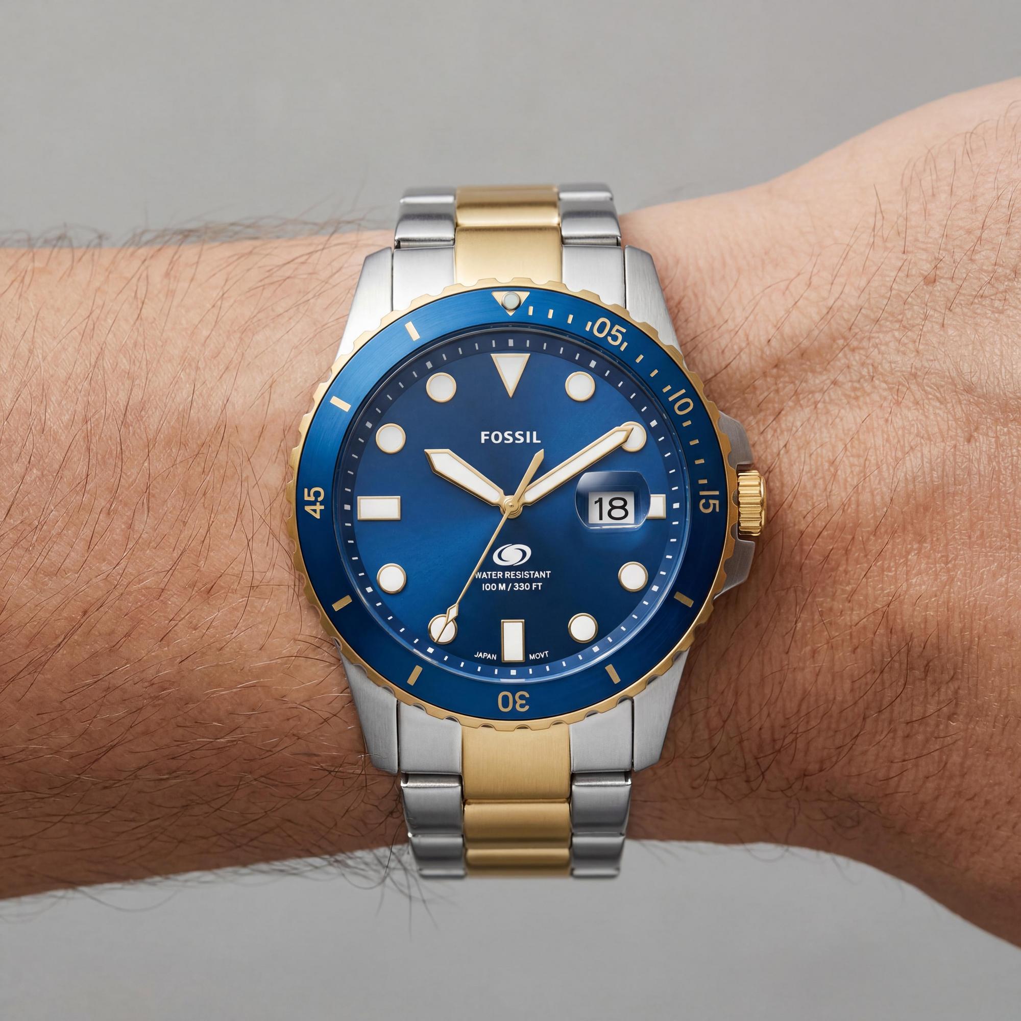 Fossil FS6077 Men's Watch, Blue Dial Stainless Steel 42mm, Photo 3