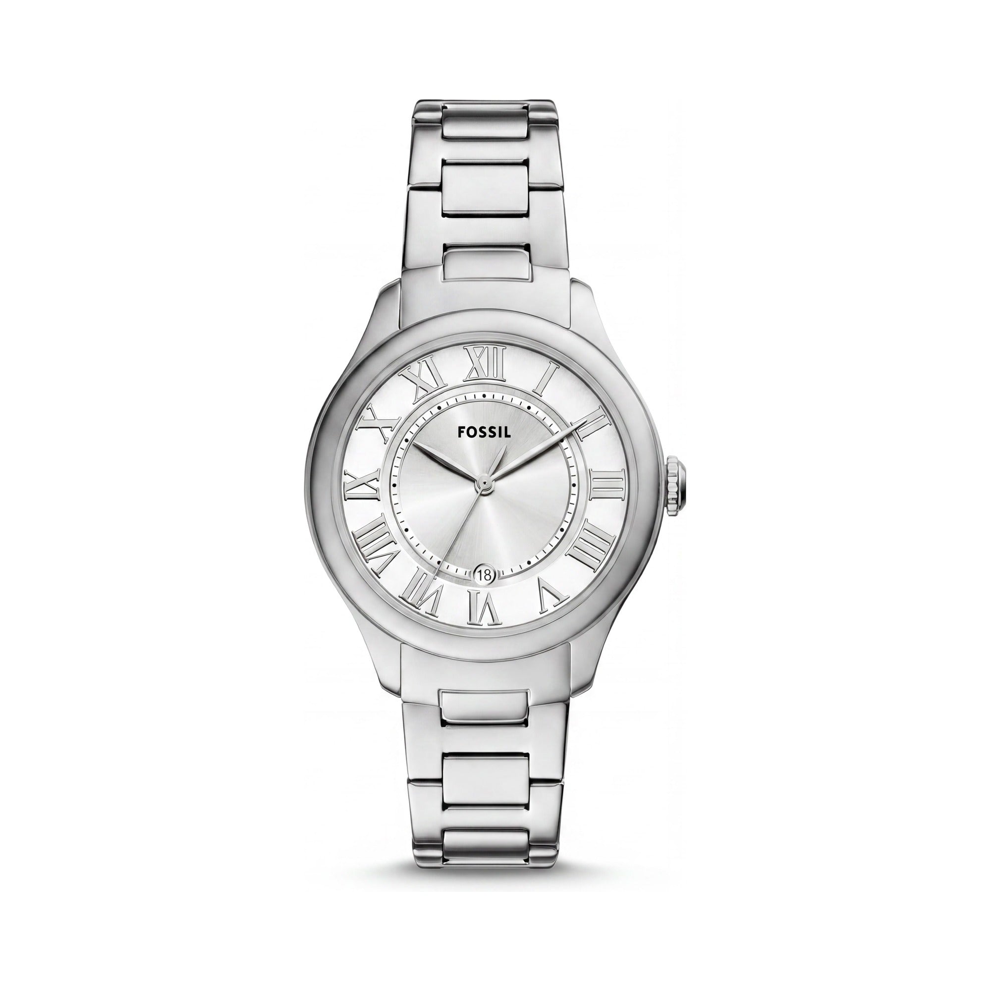 Reloj Fossil Gilmore para mujer, esfera plateada de acero inoxidable de 38 mm, Photo 1